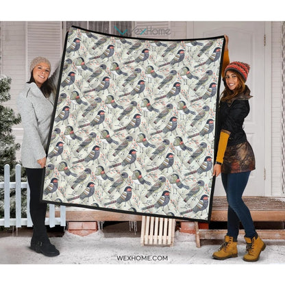 Pigeon Pattern Print Design 04 Premium Quilt