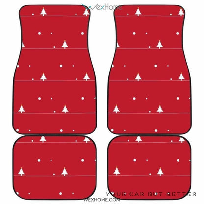 Christmas Tree Star Snow Red Background Front And Back Car Mats  Best Car Gift 2021