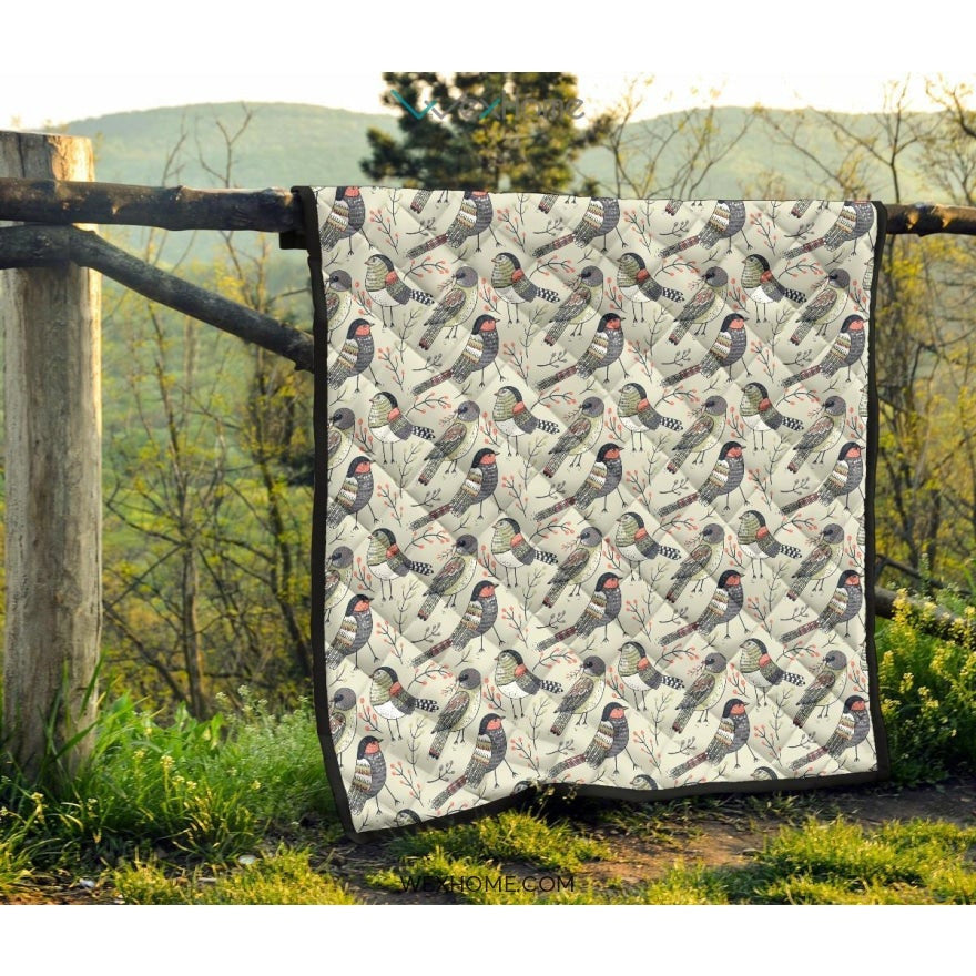 Pigeon Pattern Print Design 04 Premium Quilt