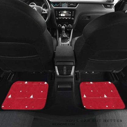 Christmas Tree Star Snow Red Background Front And Back Car Mats  Best Car Gift 2021