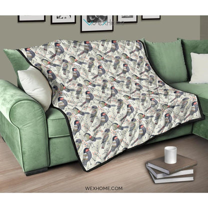 Pigeon Pattern Print Design 04 Premium Quilt