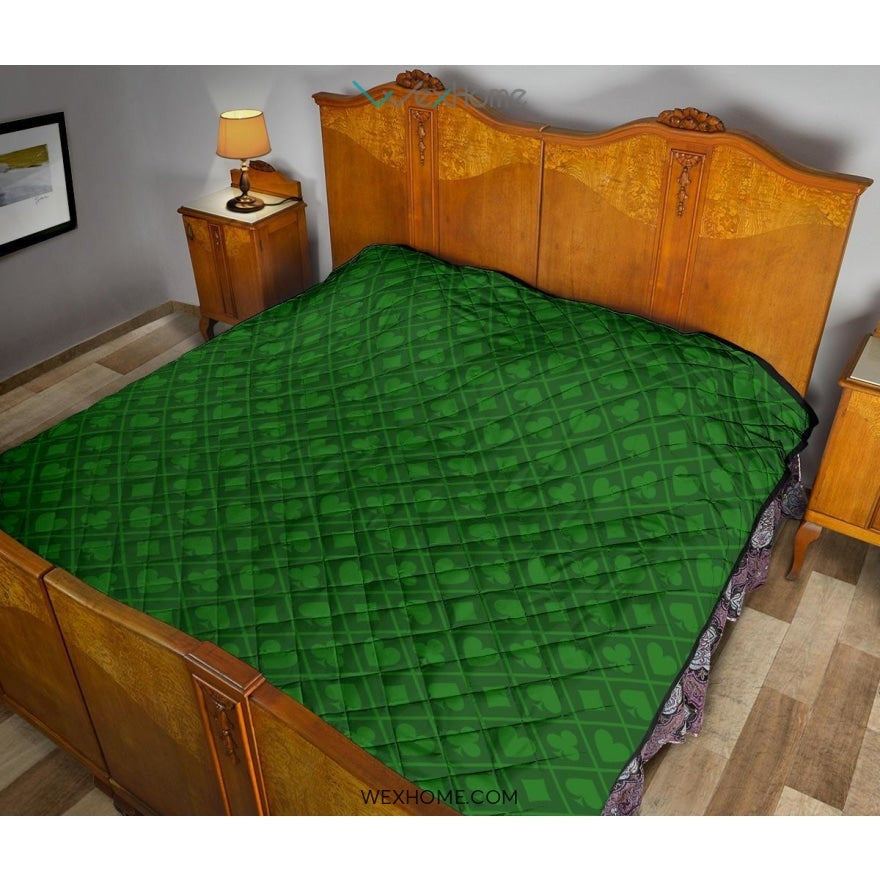 Casino Cards Suits Pattern Print Design 04 Premium Quilt