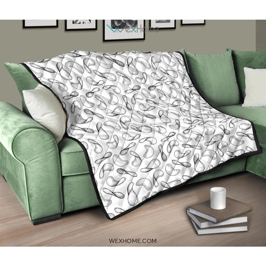 Potato Chips Pattern Print Design 04 Premium Quilt