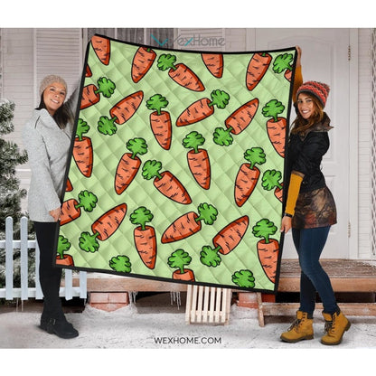 Carrot Pattern Print Design 05 Premium Quilt
