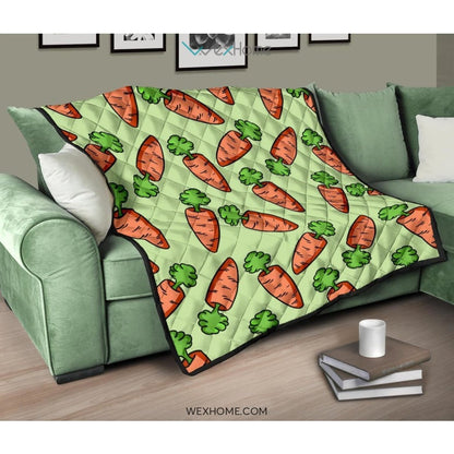 Carrot Pattern Print Design 05 Premium Quilt