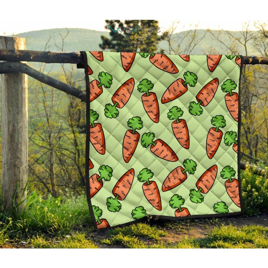 Carrot Pattern Print Design 05 Premium Quilt
