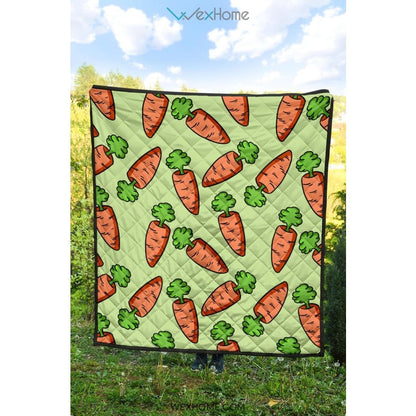 Carrot Pattern Print Design 05 Premium Quilt