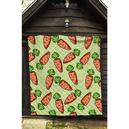 Carrot Pattern Print Design 05 Premium Quilt