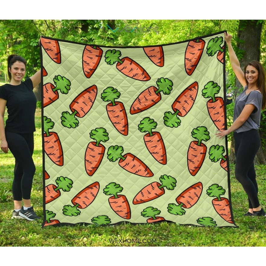 Carrot Pattern Print Design 05 Premium Quilt