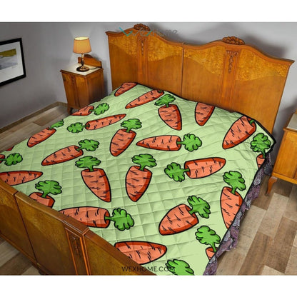 Carrot Pattern Print Design 05 Premium Quilt