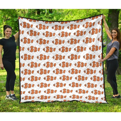 Clown Fish Pattern Print Design 05 Premium Quilt