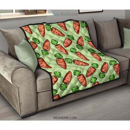 Carrot Pattern Print Design 05 Premium Quilt