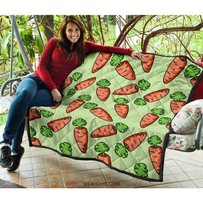Carrot Pattern Print Design 05 Premium Quilt