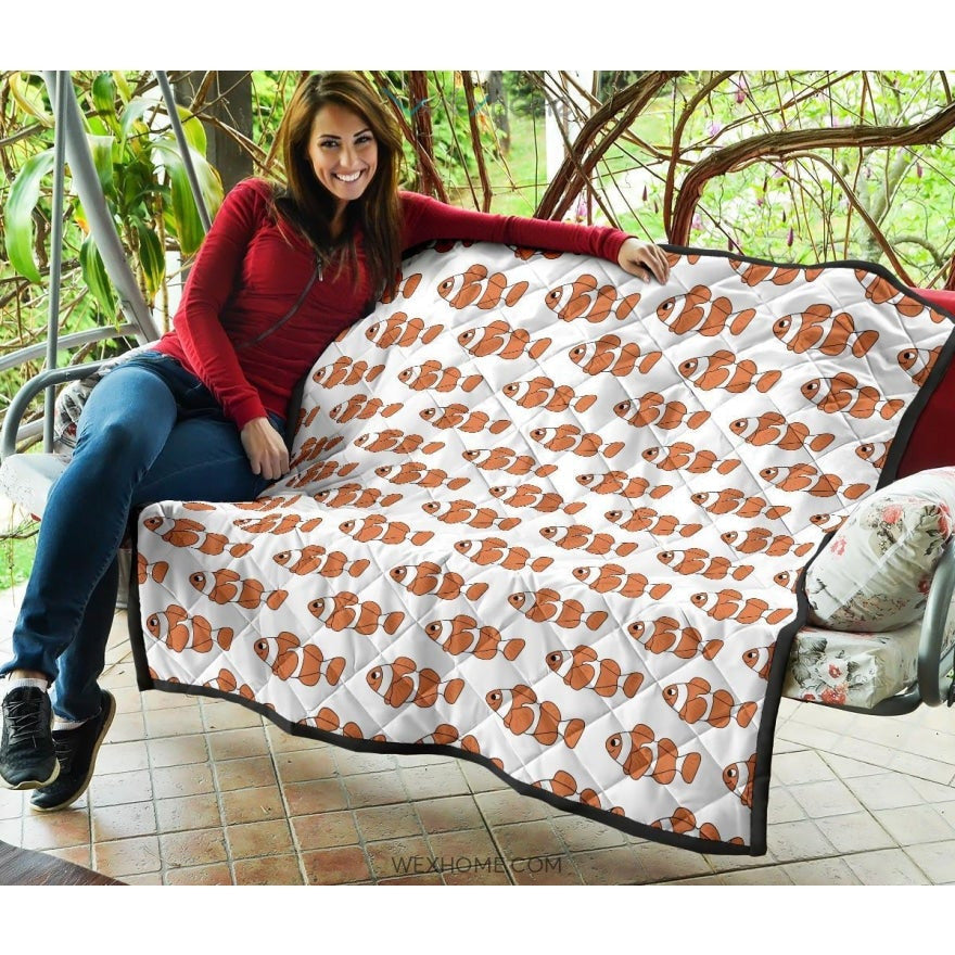 Clown Fish Pattern Print Design 05 Premium Quilt