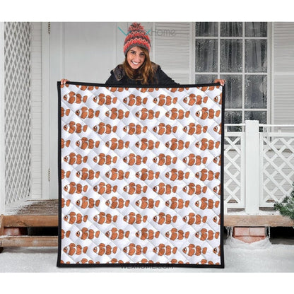 Clown Fish Pattern Print Design 05 Premium Quilt