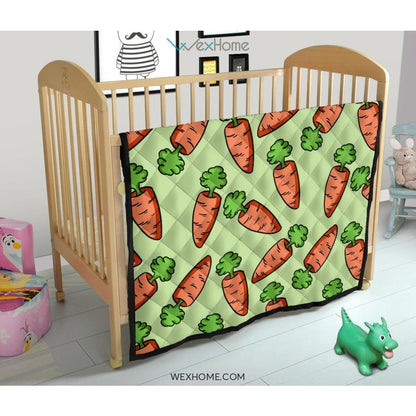 Carrot Pattern Print Design 05 Premium Quilt