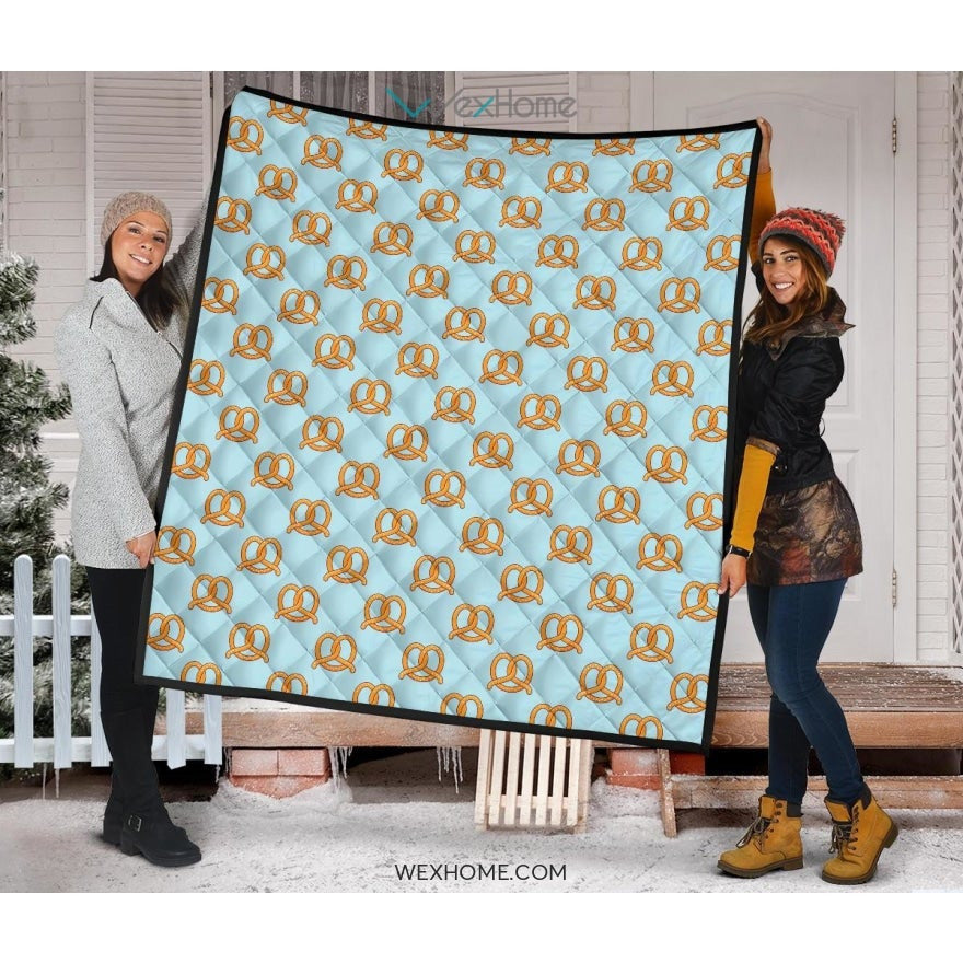 Pretzels Pattern Print Design 03 Premium Quilt