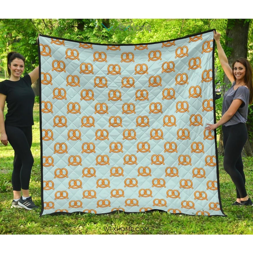 Pretzels Pattern Print Design 03 Premium Quilt