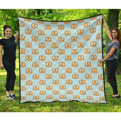Pretzels Pattern Print Design 03 Premium Quilt