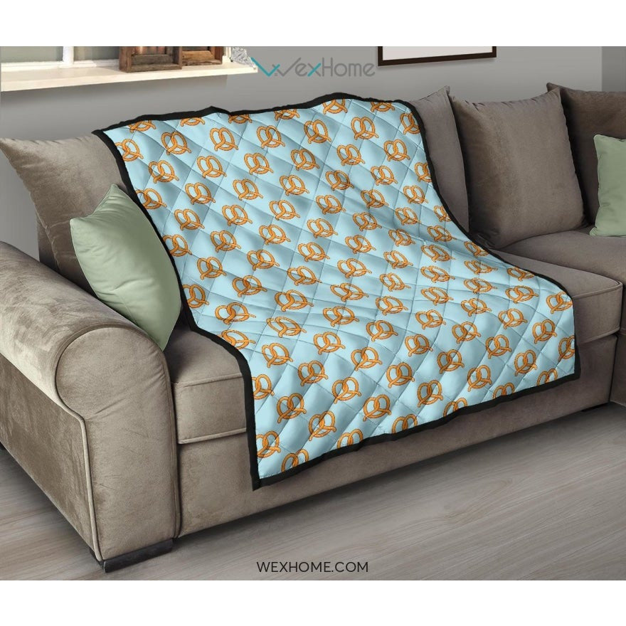 Pretzels Pattern Print Design 03 Premium Quilt