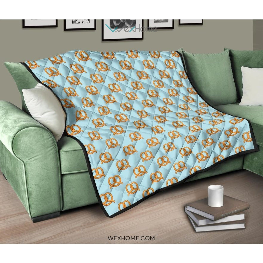 Pretzels Pattern Print Design 03 Premium Quilt