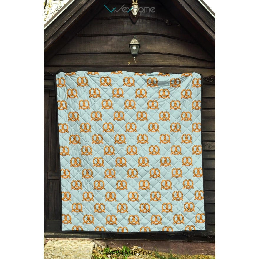 Pretzels Pattern Print Design 03 Premium Quilt