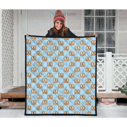 Pretzels Pattern Print Design 03 Premium Quilt