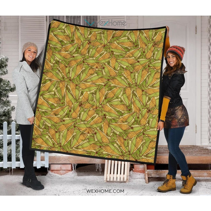 Corn Pattern Print Design 01 Premium Quilt