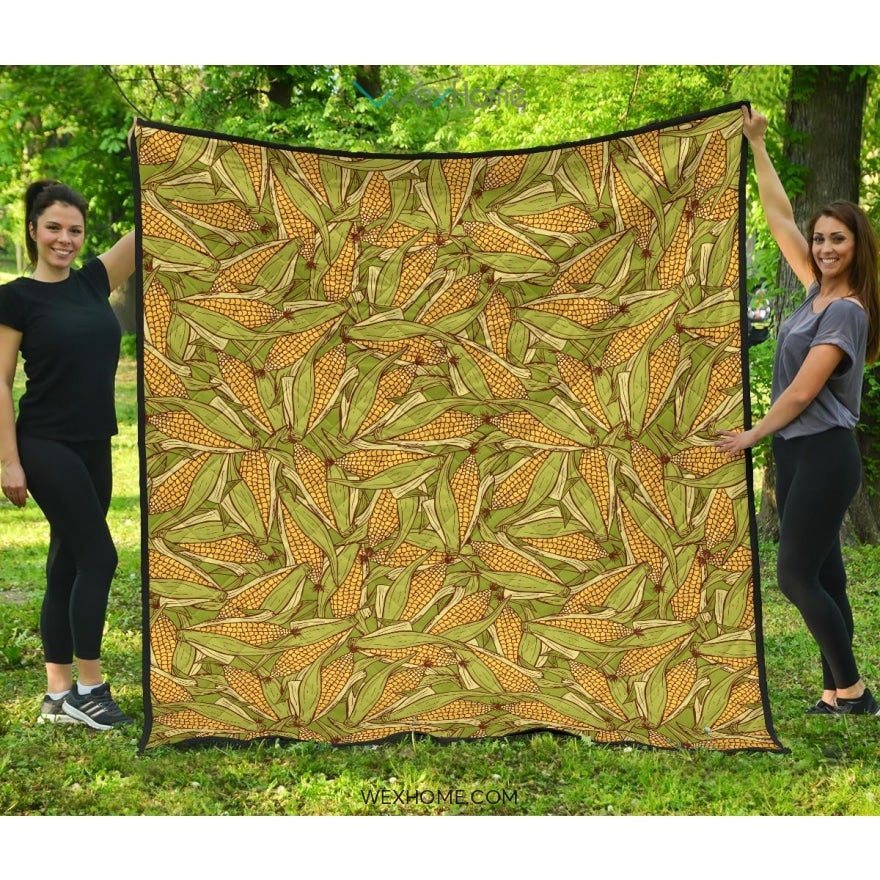 Corn Pattern Print Design 01 Premium Quilt