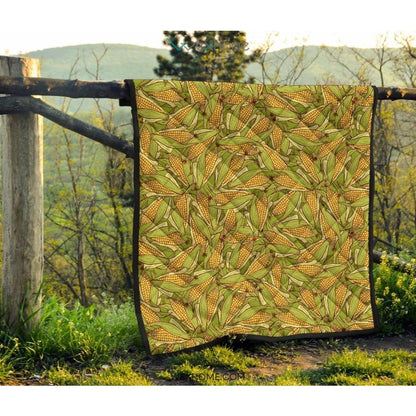 Corn Pattern Print Design 01 Premium Quilt