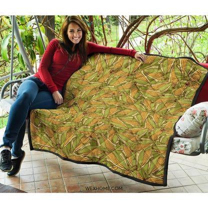 Corn Pattern Print Design 01 Premium Quilt