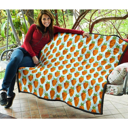 Carrot Pattern Print Design 03 Premium Quilt