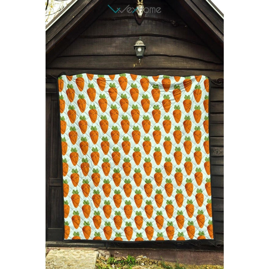 Carrot Pattern Print Design 03 Premium Quilt
