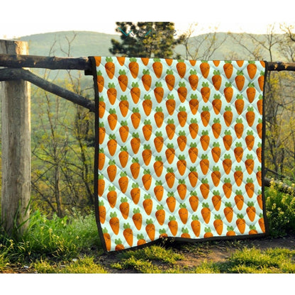 Carrot Pattern Print Design 03 Premium Quilt