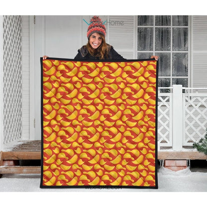 Potato Chips Pattern Print Design 05 Premium Quilt