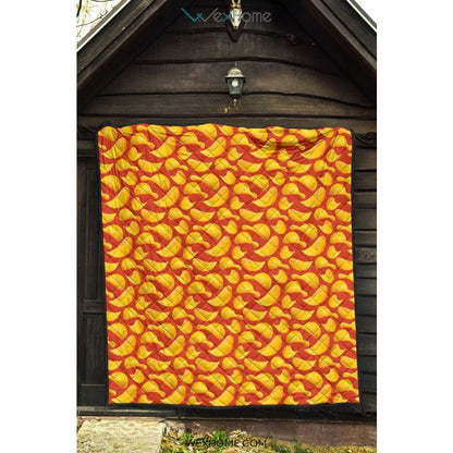 Potato Chips Pattern Print Design 05 Premium Quilt