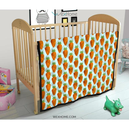 Carrot Pattern Print Design 03 Premium Quilt