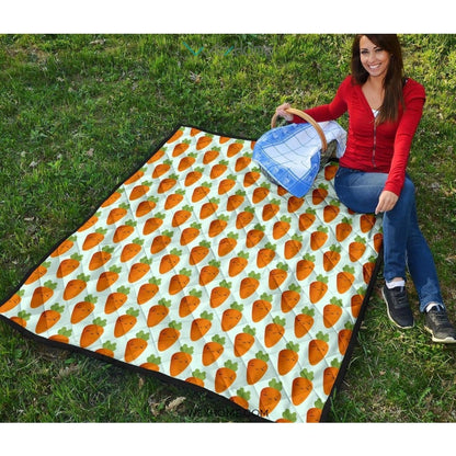 Carrot Pattern Print Design 03 Premium Quilt