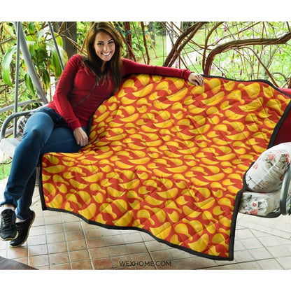 Potato Chips Pattern Print Design 05 Premium Quilt