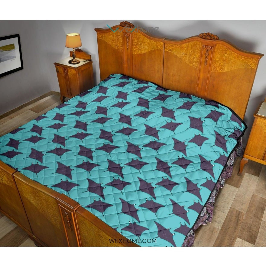 Stingray Pattern Print Design 02 Premium Quilt