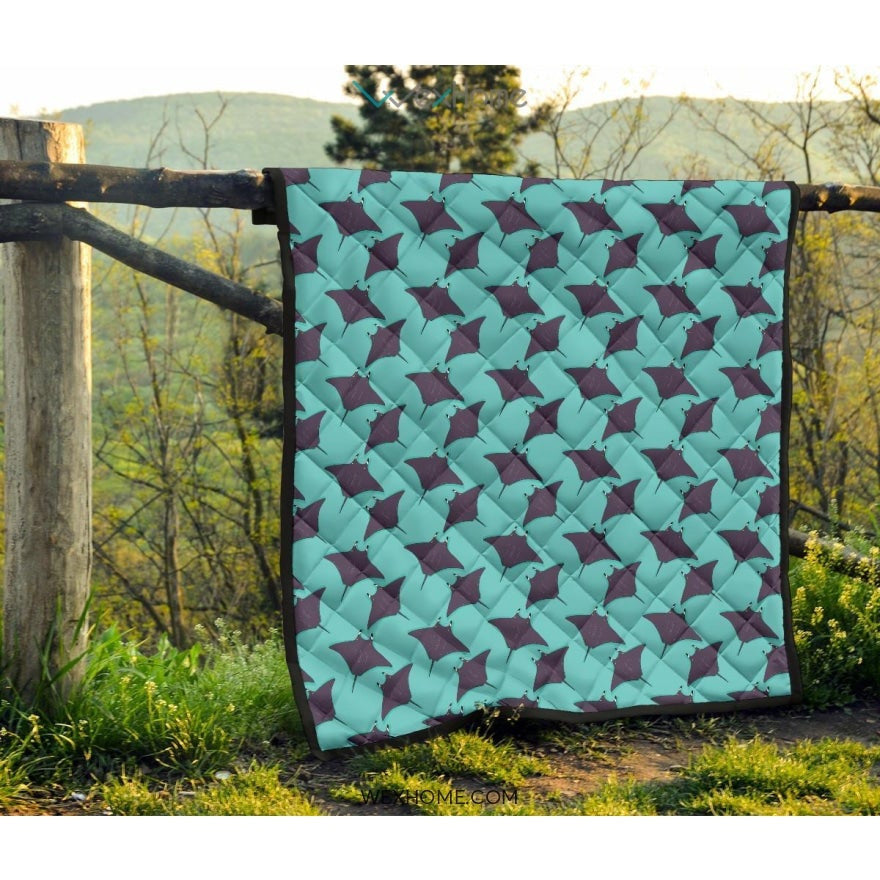 Stingray Pattern Print Design 02 Premium Quilt
