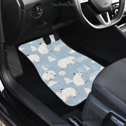 Cute Polar Bears Christmas Decoration Pattern Front And Back Car Mats  Best Car Gift 2021