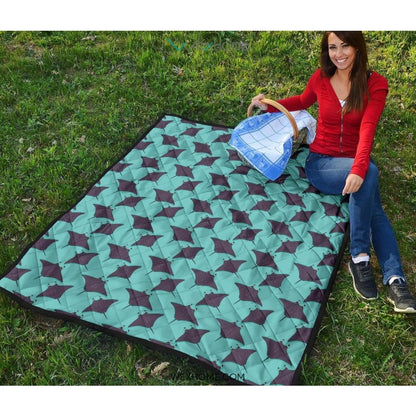Stingray Pattern Print Design 02 Premium Quilt