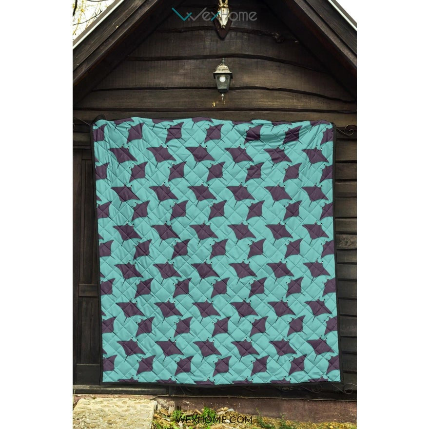 Stingray Pattern Print Design 02 Premium Quilt