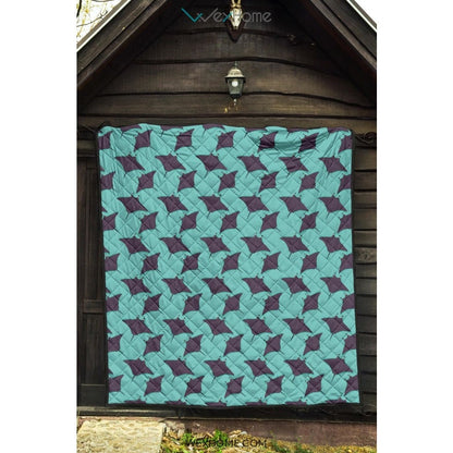 Stingray Pattern Print Design 02 Premium Quilt