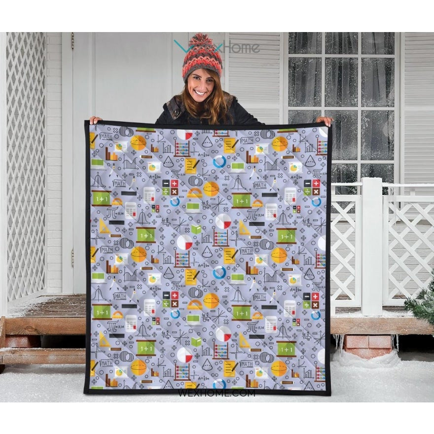Math Pattern Print Design 04 Premium Quilt