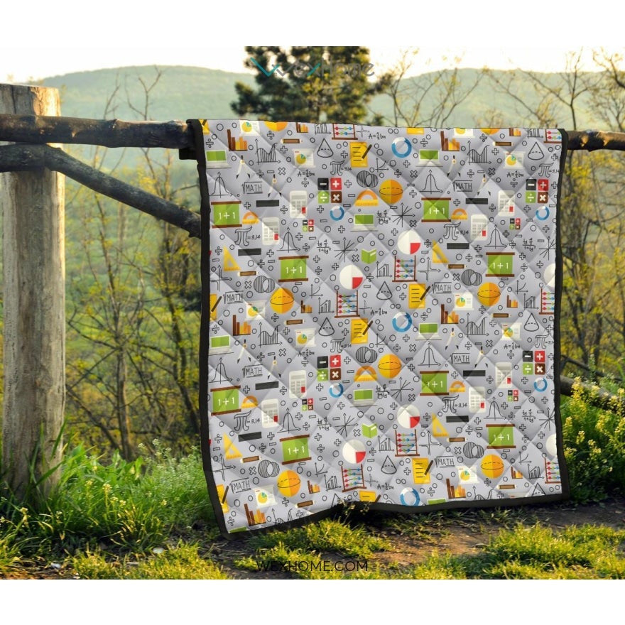 Math Pattern Print Design 04 Premium Quilt