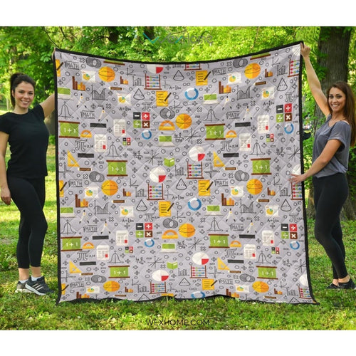 Math Pattern Print Design 04 Premium Quilt
