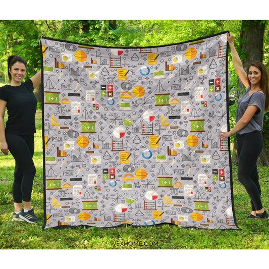 Math Pattern Print Design 04 Premium Quilt