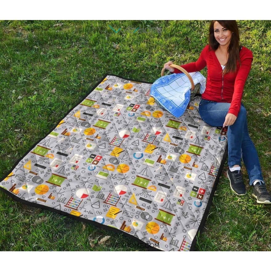 Math Pattern Print Design 04 Premium Quilt